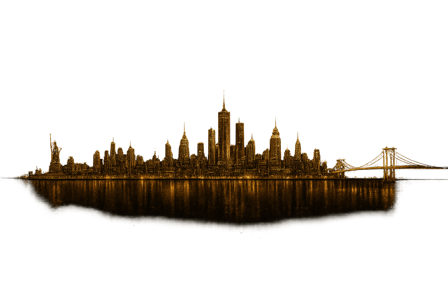 NYC skyline line art